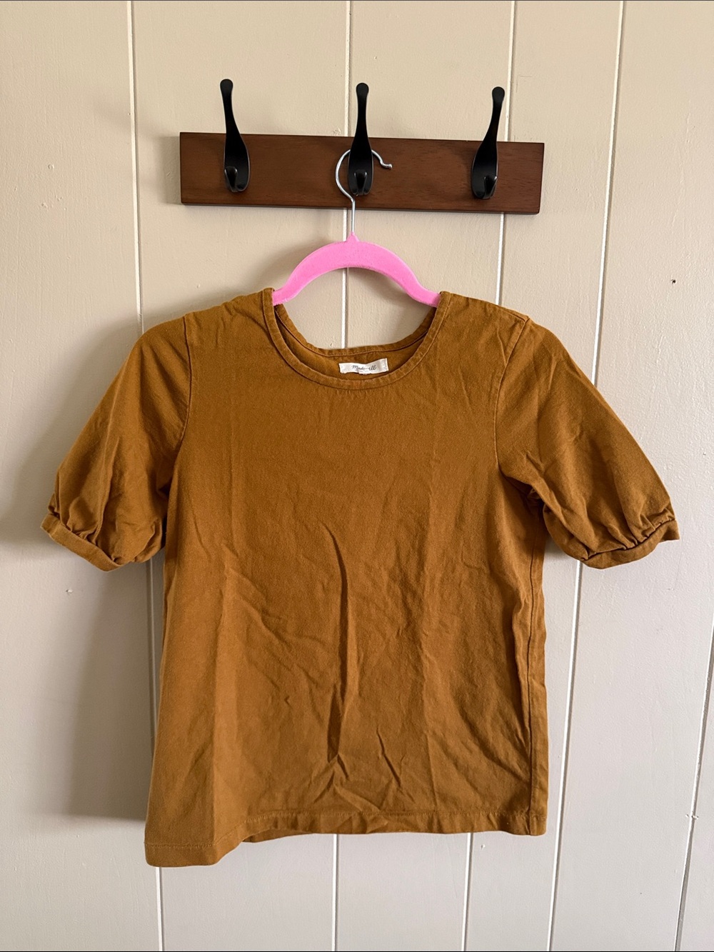 Madewell Puff Sleeve Tee in Mustard